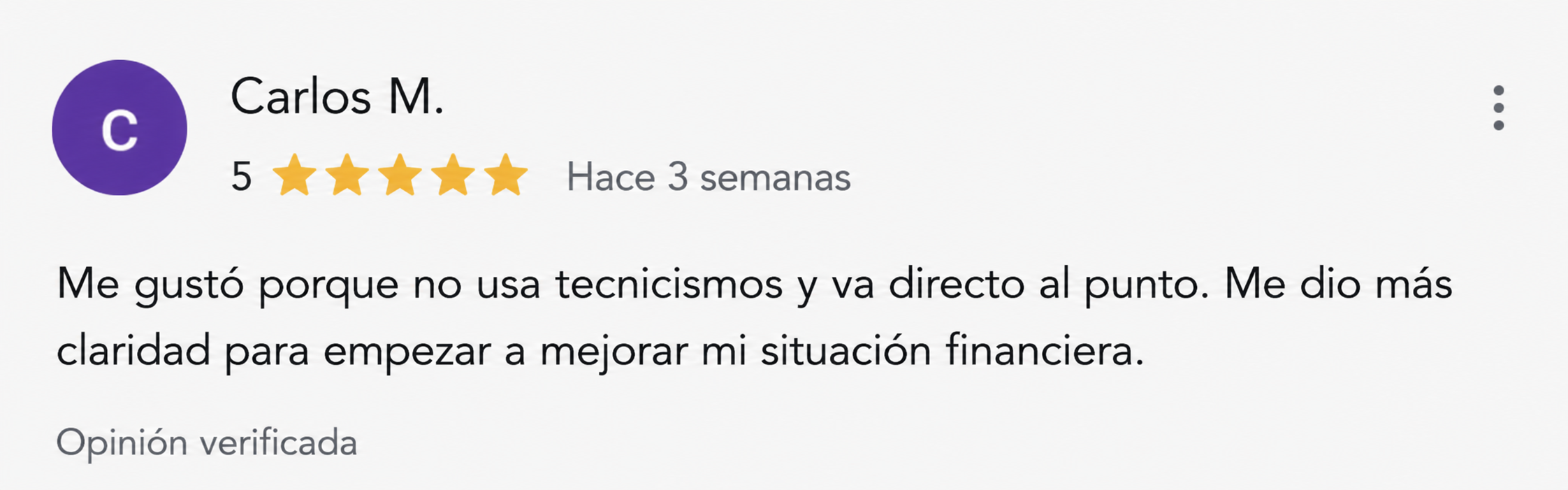 Testimonio de comprador — Carlos M.