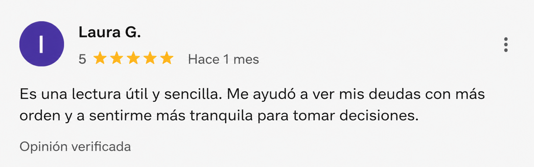 Testimonio de comprador — Laura G.